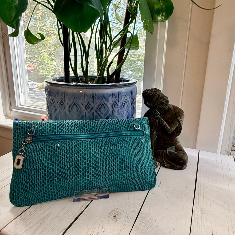 Sorial | Turquoise Clutch/Crossbody with Turn Lock - Picture 2 of 9